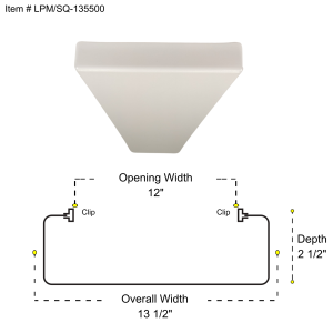 LPM/SQ-135500 1X4 Squareline Style White Acrylic Diffuser