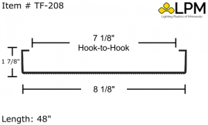 TF-208A - 4ft Wrap Around Lens 8 1/8" Wide x 1 7/8" High