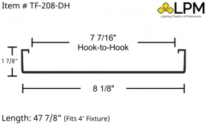 TF-208B - 4ft Wrap Around Lens 8 1/8" Wide x 1 7/8" High