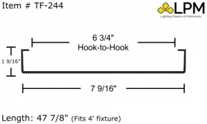 TF-244 - 4ft Wrap Around Lens 7 9/16" Wide x 1 9/16" High