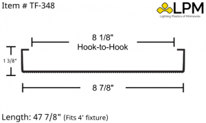 TF-348 - 4ft Wrap Around Lens 8 7/8" Wide x 1 3/8" High