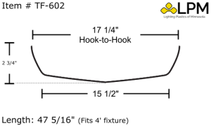 TF-602 - 4ft Wrap Around Lens 17 1/4" Wide x 2 3/4" High