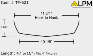 TF-621 - 4ft Wrap Around Lens 11 3/4" Wide x 3 1/8" High