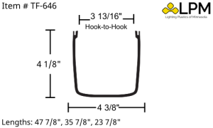 TF-646 - Wrap Around Lens 4 3/8" Wide x 4 1/8" High