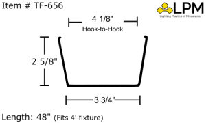 TF-656W - 4ft Wrap Around Lens 4 3/4" Wide x 2 5/8" High