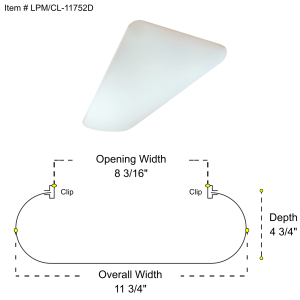 LPM/CL-11752D 4ft Cloud/Puff Acrylic Diffuser Opening/ID: 8 3/16" X 48 3/4"