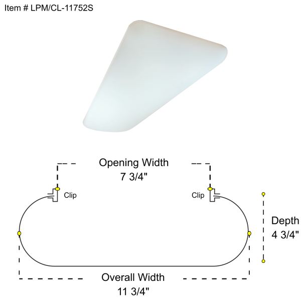 4ft Cloud/Puff Acrylic Diffuser LPM-11752S Opening/ID: 7 3/4" X 48 3/4"