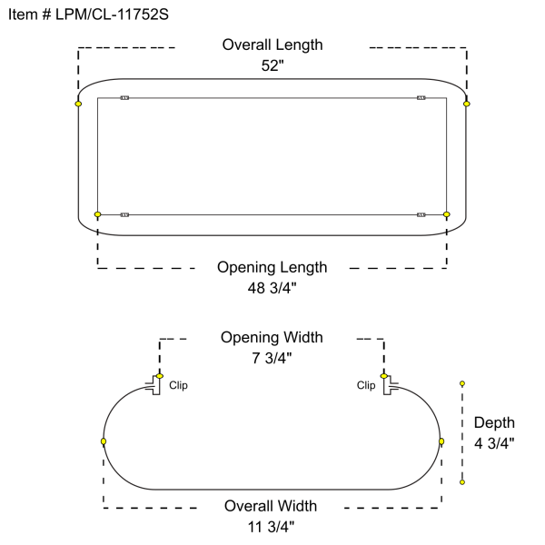 LPM/CL-11752S 4ft Cloud/Puff Acrylic Diffuser Opening/ID: 7 3/4" X 48 3/4" - Image 2