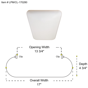 LPM/CL-170280  2ft Cloud/Puff Acrylic Diffuser Opening/ID: 13 3/4" X 24 3/4"