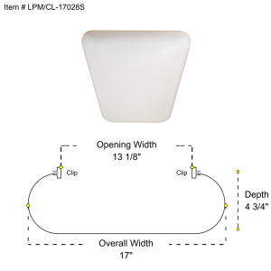 LPM/CL-17028S 2ft Cloud/Puff Acrylic Diffuser Opening/ID: 13 1/8" X 24 3/4"