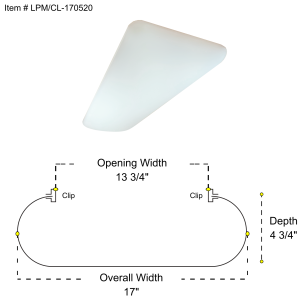 LPM/CL-170520 4ft Cloud/Puff Acrylic Diffuser Opening/ID: 13 3/4" X 48 3/4"