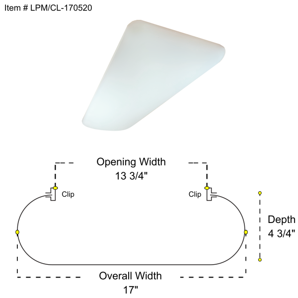 4ft Cloud/Puff Acrylic Diffuser LPM-170520 Opening/ID: 13 3/4" X 48 3/4"