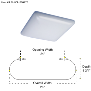 LPM/CL-260275 2ft Cloud/Puff Acrylic Diffuser Opening/ID: 24" X 24 1/2"