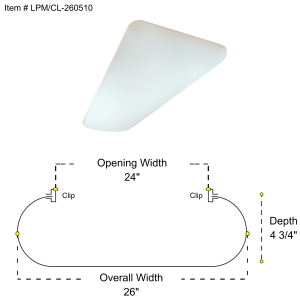 LPM/CL-260510 4ft Cloud/Puff Acrylic Diffuser  Opening/ID: 24" X 48 1/2"