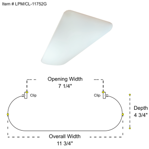 LPM/CL-11752G 4ft Cloud/Puff Acrylic Diffuser Opening/ID: 7 1/4" X 48 3/4"