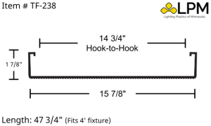TF-238 - 4ft Wrap Around Lens 15 7/8" Wide x 1 7/8" High