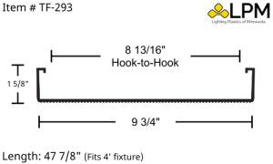 TF-293 - 4ft Wrap Around Lens 9 3/4" Wide x 1 5/8" High
