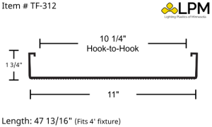 TF-312A - 4ft Wrap Around Lens 11" Wide x 1 3/4" High