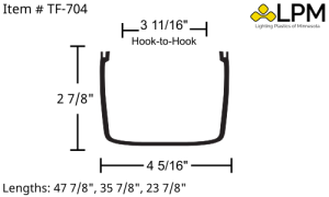 TF-704 - Wrap Around Lens 4 5/16" Wide x 2 7/8" High