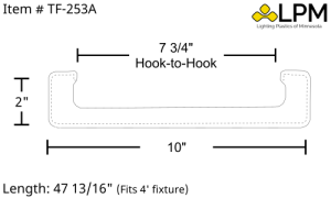 TF-253A- 4ft Wrap Around Lens 10" Wide x 2" High with End Caps