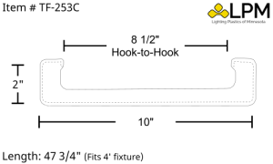 TF-253C- 4ft Wrap Around Lens 10" Wide x 2" High with End Caps