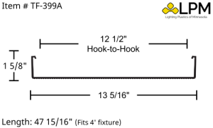 TF-399A - 4ft Wrap Around Lens 13 5/16" Wide x 1 5/8" High
