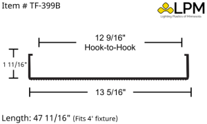 TF-399B - 4ft Wrap Around Lens 13 5/16" Wide x 1 5/8" High