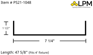 PS21-1048 - 4ft Wrap Around Lens 7 1/4" Wide x 1 1/2" High