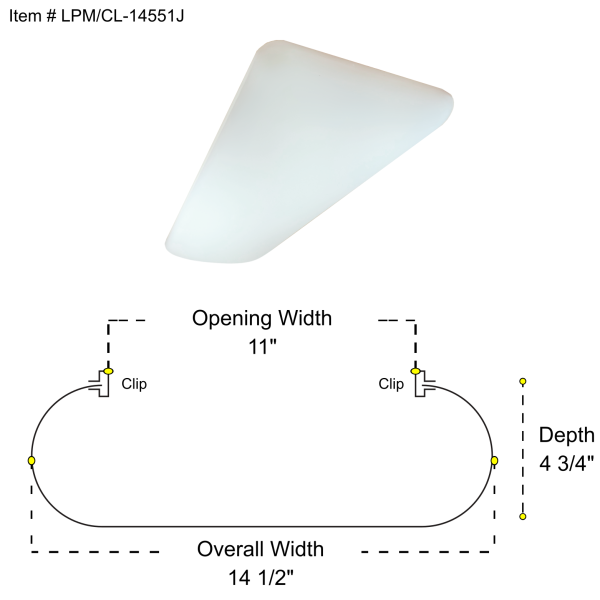 4ft Cloud/Puff Acrylic Diffuser LPM/CL-14551J Opening/ID: 11" X 48 3/4"