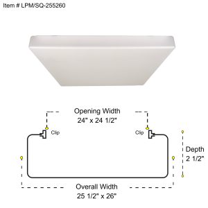 LPM/SQ-255260 2X2 Squareline Style White Acrylic Diffuser
