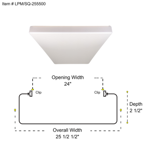 LPM/SQ-255500 2X4 Squareline Style White Acrylic Diffuser