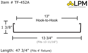 TF-452A - 4ft Wrap Around Lens 13 3/4" Wide x 1 3/8" High