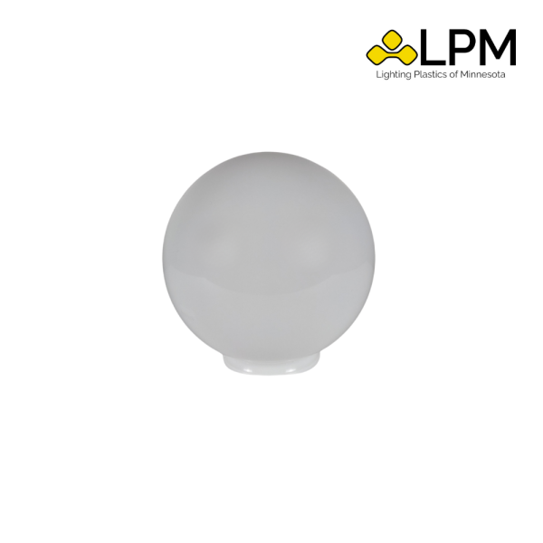 LP-20008-WH-4F White 8" Acrylic Globe with 4" Neck - Image 2