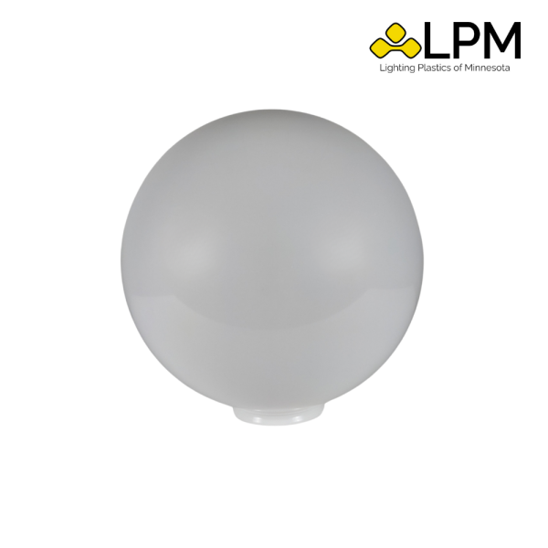 LP-20012-WH-4F White 12" Acrylic Globe with 4" Neck - Image 2