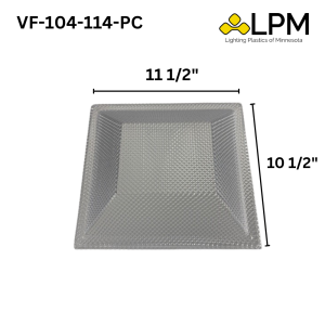 VF-104-114-PC Clear Polycarbonate Wall Pack Lens: 10 1/2" x 11 1/2" x 2 1/8" Deep